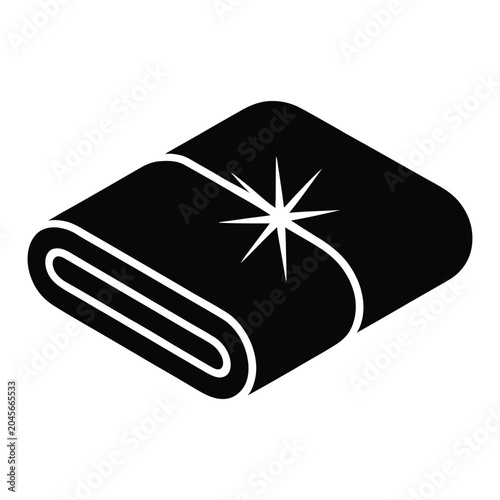 Cozy Folded Blanket Vector, Silhouette, Illustration