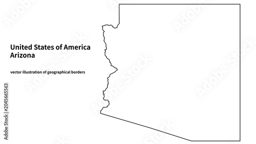 Slika na platnu Arizona administrative border map vector illustration with county outlines