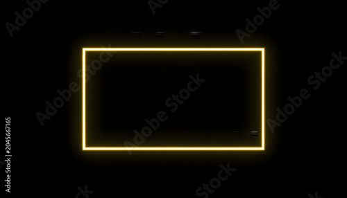 Glowing yellow rectangle on black background