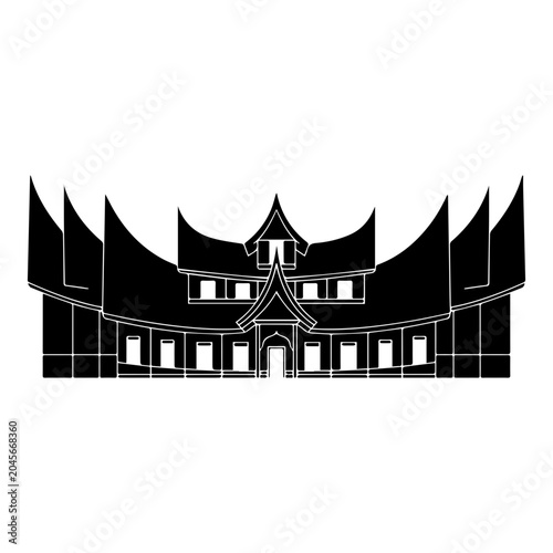 Obraz na płótnie Traditional Building Silhouette