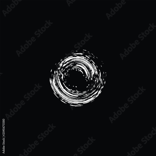 white swirl on black background