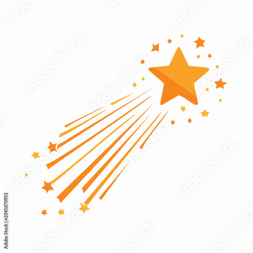 Shooting Star with Trails and Smaller Stars