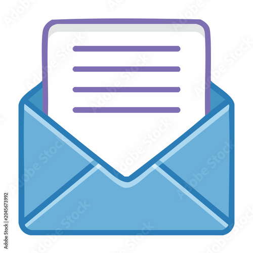 Open Envelope with Letter Icon