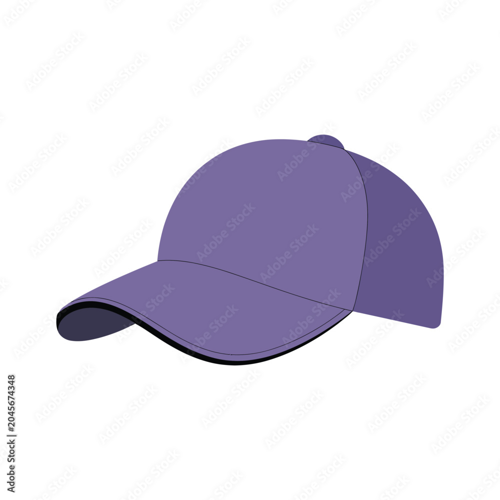 Fototapeta premium Baseball Cap Icon Sports Headwear Silhouette Style Casual Hat Symbol Vector Illustration