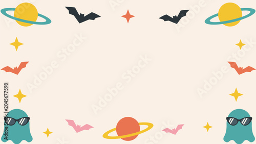 Tableau sur toile Minimalist Atomic Space Ghoul Frame Vector