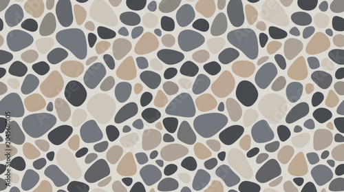 Foto Flat vector stone-inspired texture, organic pebble shapes and minimalist composi