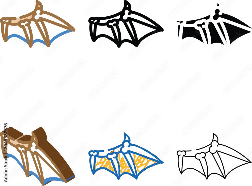 Naklejka premium bones of wing color icon vector. bones of wing sign. isolated simplified symbol illustration