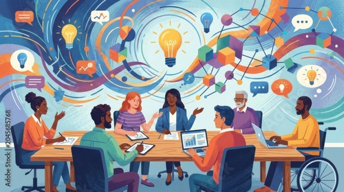 Creative Team Brainstorming Innovation Meeting