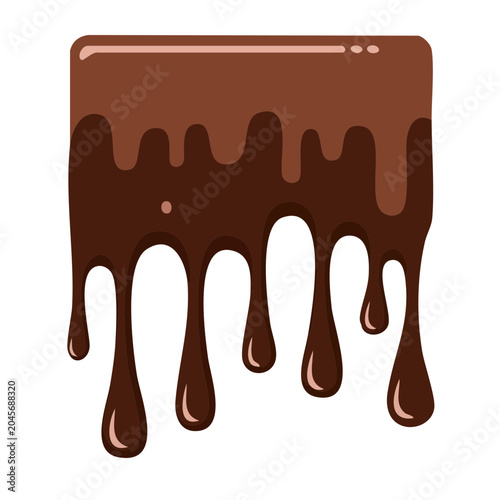 Flat design illustration of dripping chocolate