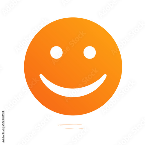 Orange smiley face icon with white eyes and smile