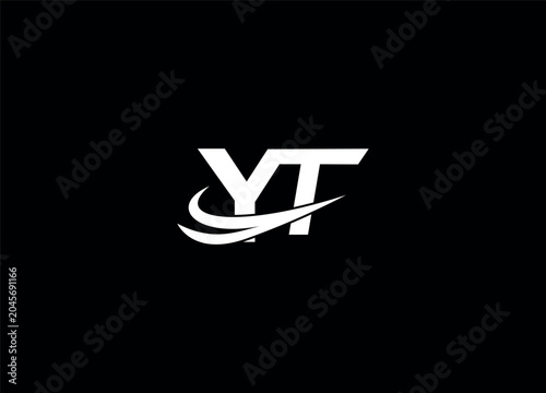 YT initial letter logo design and vector design