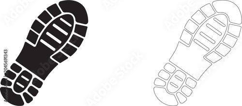 Obraz na płótnie Spacesuit bootprint vector icon, moon footprint symbol, human landing, space mission, astronautics and step on another planet