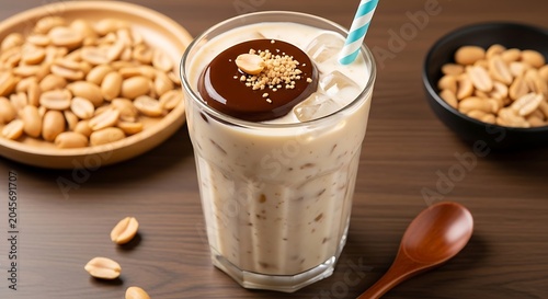 Delicious Peanut Butter Smoothie Drink.