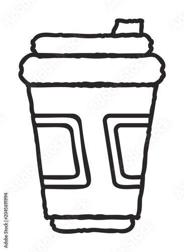 cafe line doodle drawing illustration