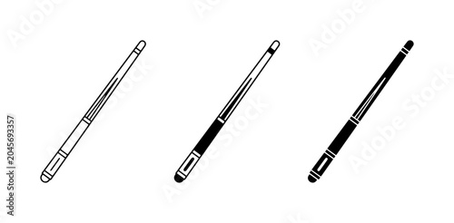 Foto Billiard Cues Collection, Pool Stick Icons, Cue Stick Vector Graphics for Game R
