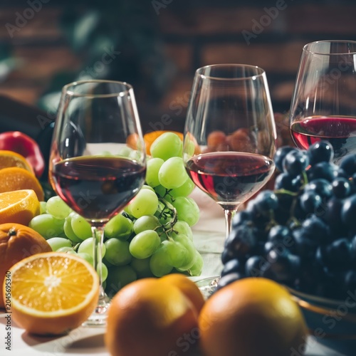 Enjoying Different Drinks and Fruits at a Table With a View During Midday