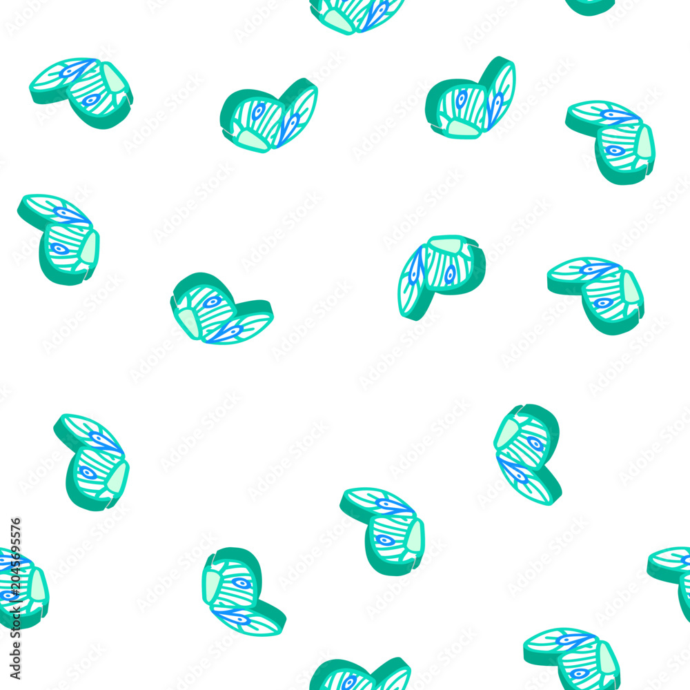 Naklejka premium butterfly wing isometric seamless pattern. butterfly wing sign illustration