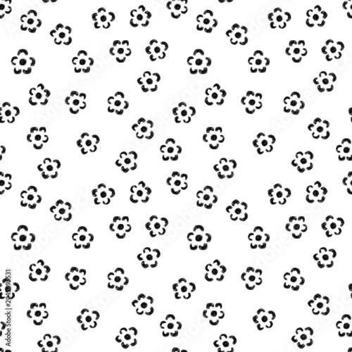 Hand drawn animal paw print seamless pattern. Hand drawn pencil texture.