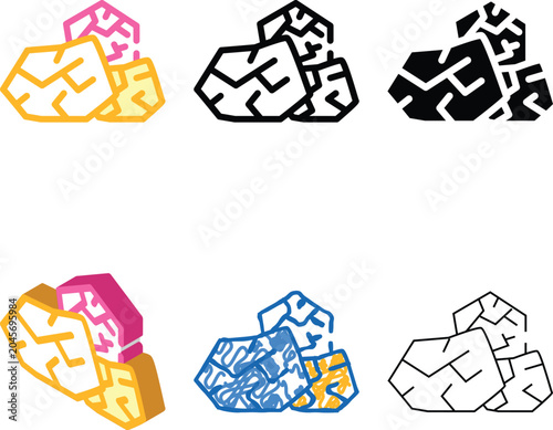 Cuadro en lienzo throwing stones color icon vector