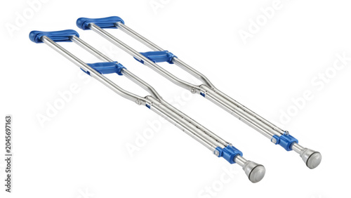 Crutches, blue, metal, walking aids, mobility assist