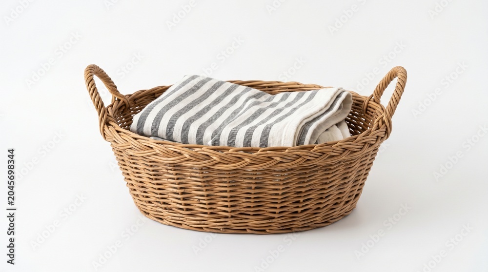 Obraz premium wicker basket on white background
