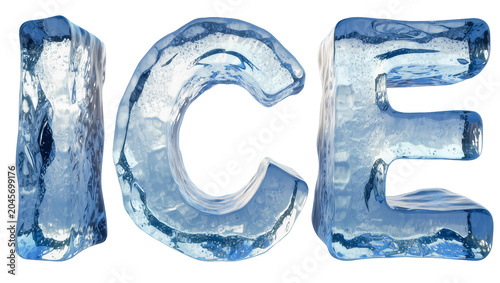 3D Ice Letters forming the word ICE