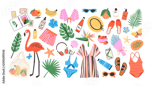 Foto Summer beach holiday set