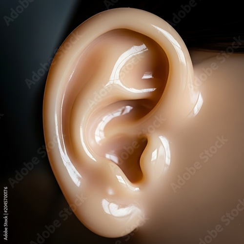 Human ear anatomy close up.