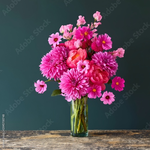 Fresh Flowers on a Bed in a Bright Bedroom With Lamps and Soft Bedding in the...