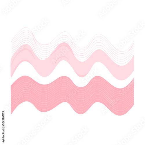 Abstract pink wave pattern on white background