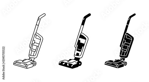 Slika na platnu Cordless Vacuum Cleaner Icons, Modern Cleaning Device Vector Set, Home Appliance