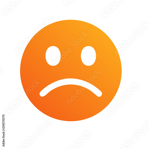 Sad face icon with orange gradient