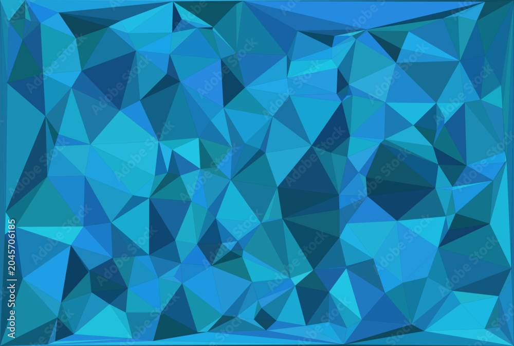 Obraz premium Blue Abstract Low Poly Geometric Background Vector | Modern Polygon Pattern 