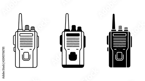 Canvastavla Walkie Talkie Icons, Portable Radio Set, Two-Way Communication Devices, Vector G
