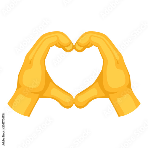 Heart hands, hand gesture emoji, vector icon illustration, isolated on transparent background. 
