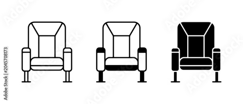 Cinema Seat Icons, Theater Chair Vector Graphics, Auditorium Seating Set