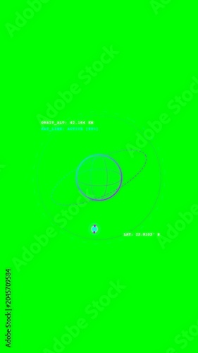 Advanced Scifi Rocket Launch Ignition HUD Template with Live Countdown and Thruster Booster Bars on Vertical Chroma Key Green Screen 4k