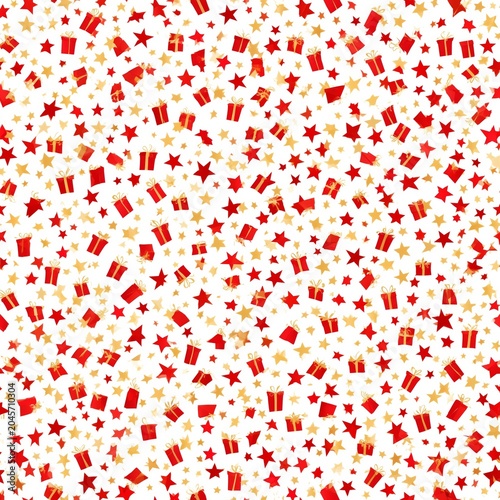 Decorative Pattern With Gifts and Stars for Celebrations and Events