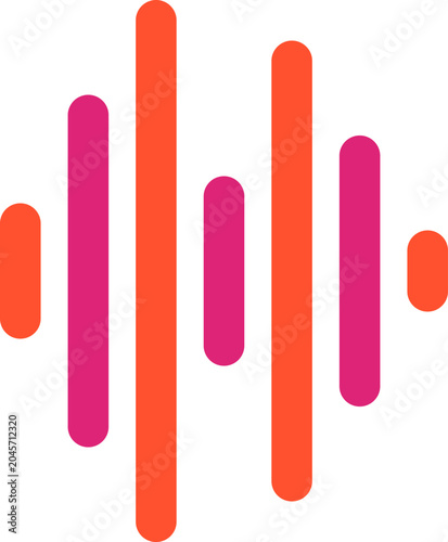 Sound wave, audio signal, music equalizer, colorful bars, vector graphic