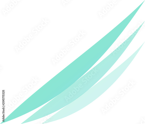Mint green abstract shapes, gradient swooshes, teal swirls, vector graphics, modern design elements