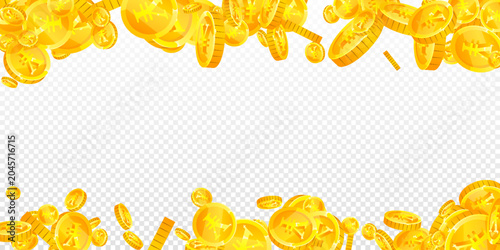 Fotografia Chinese yuan coins falling