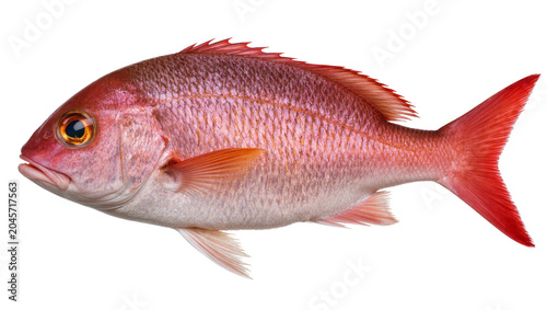 Schilderij op canvas Red snapper fish with pinkish scales and orange fins