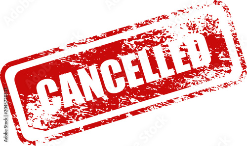 Billede på lærred Cancelled red stamp with white text on white background