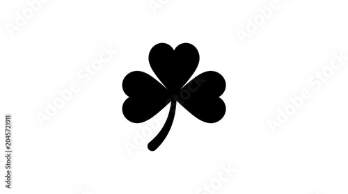 Black and white three leaf clover illustration design.