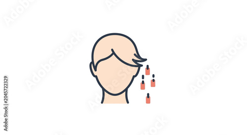Woman's Face with Scattered Perfume Bottles Icon