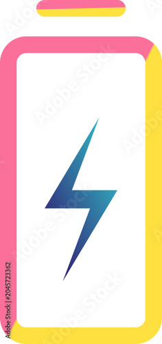 Battery icon, power symbol, energy sign, colorful vector graphics, mobile battery indicator