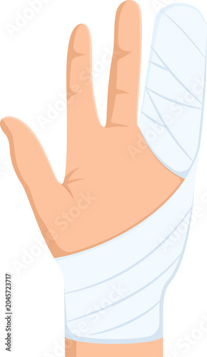 Hand with Bandaged Finger