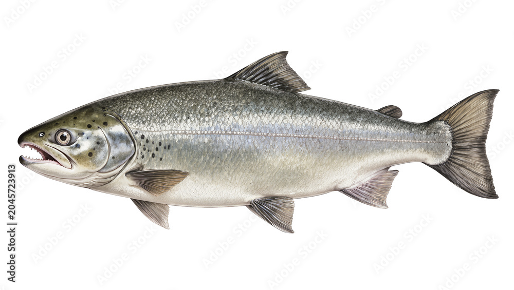 Obraz premium Atlantic Salmon Fish Side View