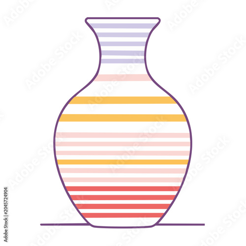 Striped vase illustration in flat design style