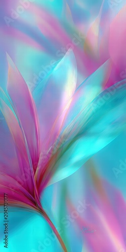 Vibrant Abstract Flower Art with Soft Pastel Colors